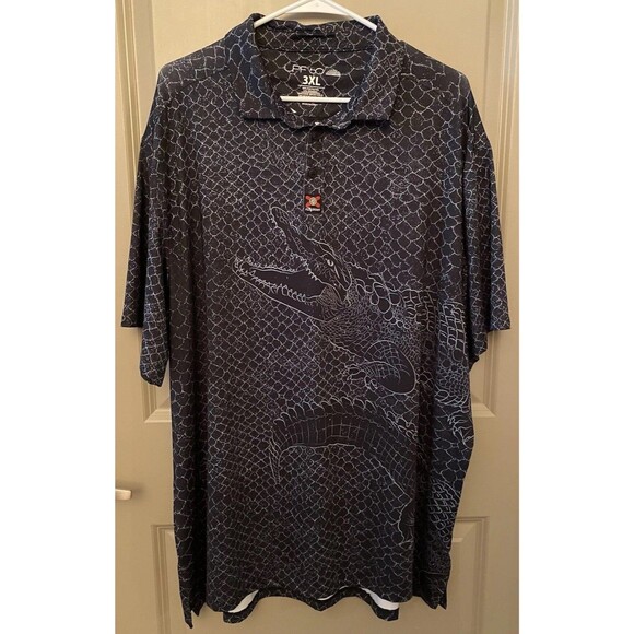 Flo Grown UPF 50 Black Gator Polo 3X - Picture 1 of 5